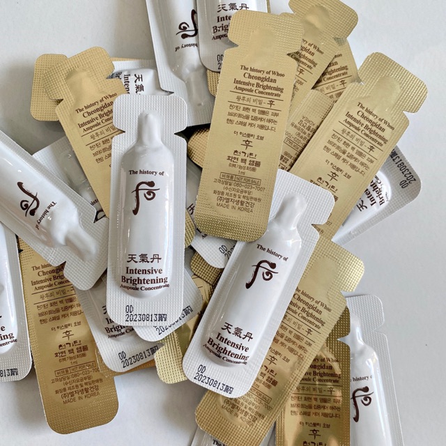 5 gói  -THẦN DƯỢC DƯỠNG TRẮNG GIẢM LÃO HOÁ DA WHOO INTERSIVE BRIGHTENING AMPOULE CONCENTRATE 5 gói