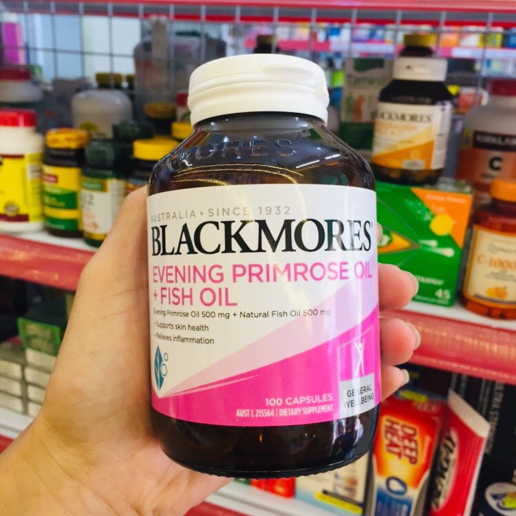 [Hàng chuẩn Úc] Viên uống dứt điểm m.ụn Tinh dầu hoa anh thảo+Dầu cá Blackmores Evening Primrose Oil + Fish Oil 1000mg