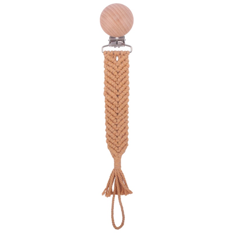 Giá Đỡ Núm Vú Giả Bằng Cotton Phối Dây Xích Cho Bé Sơ Sinh Mọc Răng
