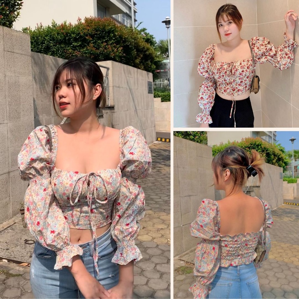 Áo Croptop hoa thiết kế