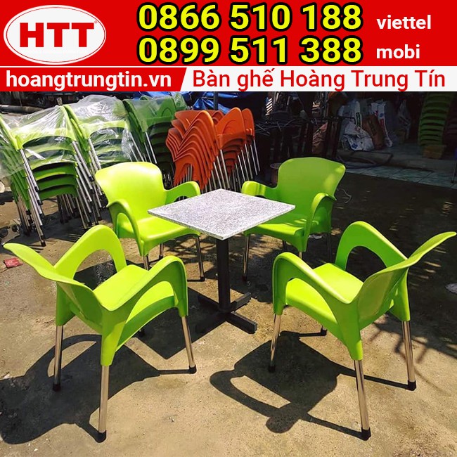 [ GIÁ XƯỞNG ] ghế nhựa cafe chân inox màu nâu - ghế nhựa nữ hoàng màu nâu - xưởng sản xuất Hoàng Trung Tín