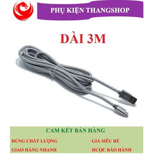 Cáp sạc lightning Dây dù cao cấp dài 3M - Jack cắm Iphone