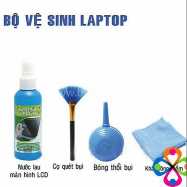 Bộ vệ sinh lau chùi Laptop/PC/màn hình LCD 4 MÓN tiện lợi siêu hot