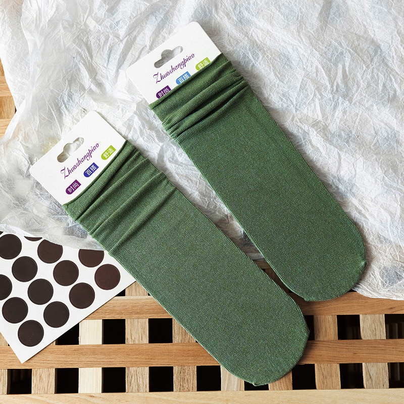 Tất vớ nữ cao cổ dài Nhún dễ thương hàn quốc đẹp  [ TẤT NHÚN TRƠN ] [ MÃ A802 ]