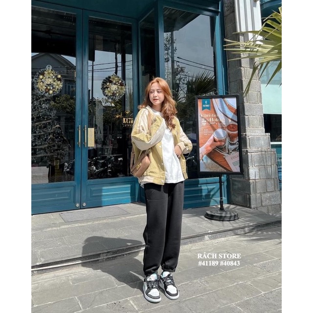 ÁO THUN IN THE MOOD / KHOÁC BOMBER 951 LOGO CAFE 7 DREAM / QUẦN THUN JOGGER 8916 DÂY THẮT EO TO