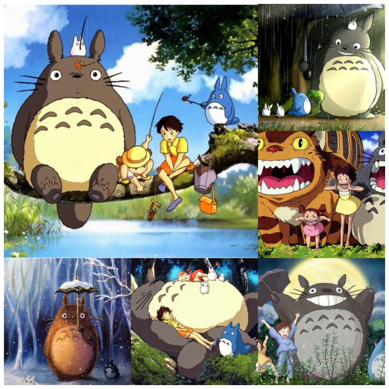 Bộ tranh đính đá 5D tự làm hình Totoro 40*30cm