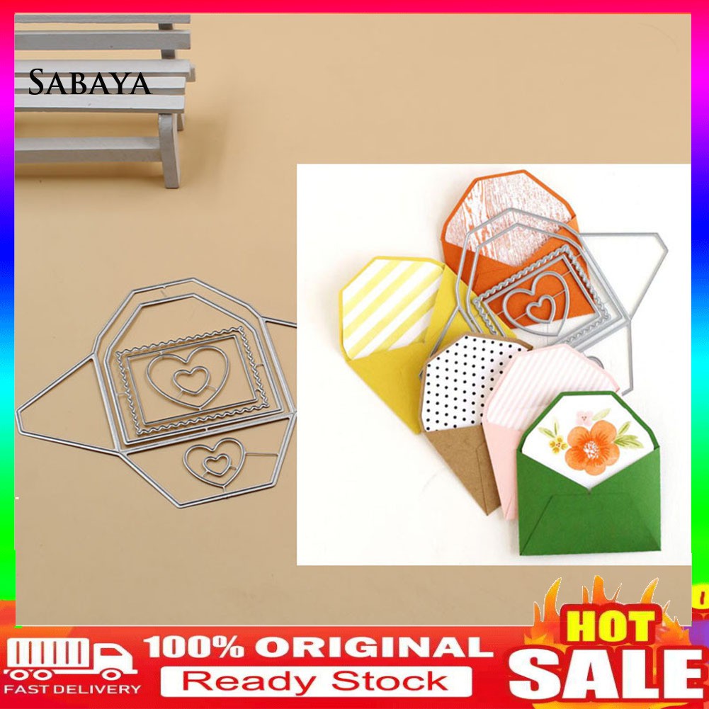 Khuôn Cắt Giấy Làm Từ Kim Loại Hình Phong Thư Cho Trang Trí Scrapbook
