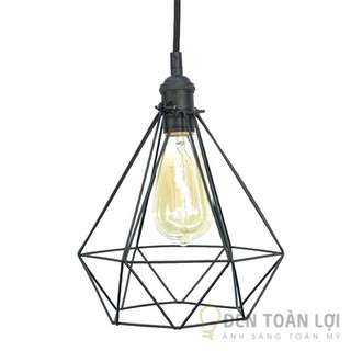 Đèn thả: Đèn trang trí lồng sắt hình kim cương mẫu số 2