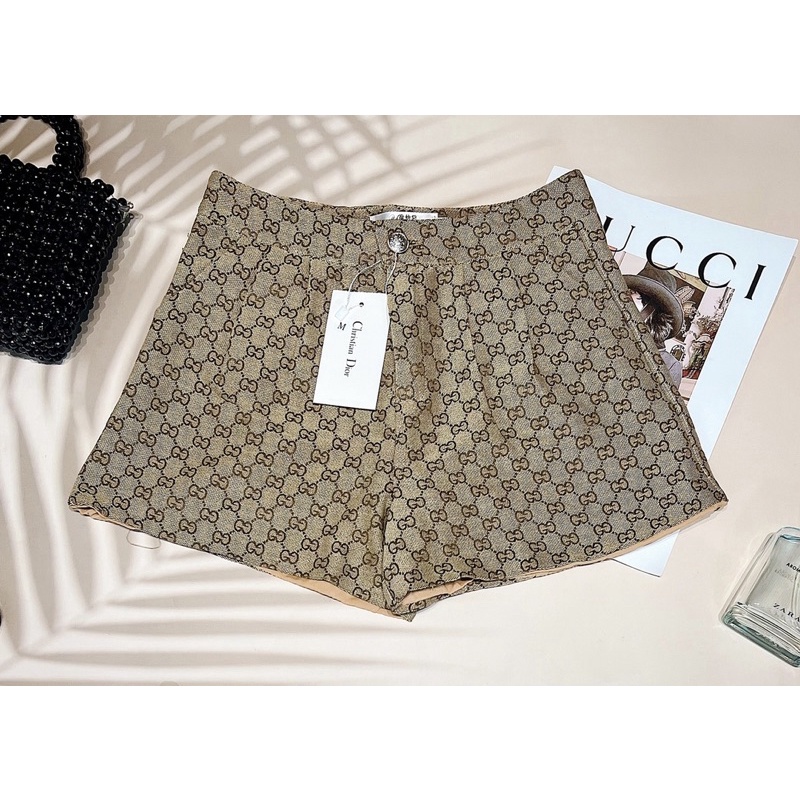 Quần Sooc Gấm GC ⚡️ẢNH THẬT 100% ⚡️ Dập Ly Đều 2 Bên , Ống Rộng Lưng Cao , Phong Cách Sành Điệu , Chất Liệu Cao Cấp