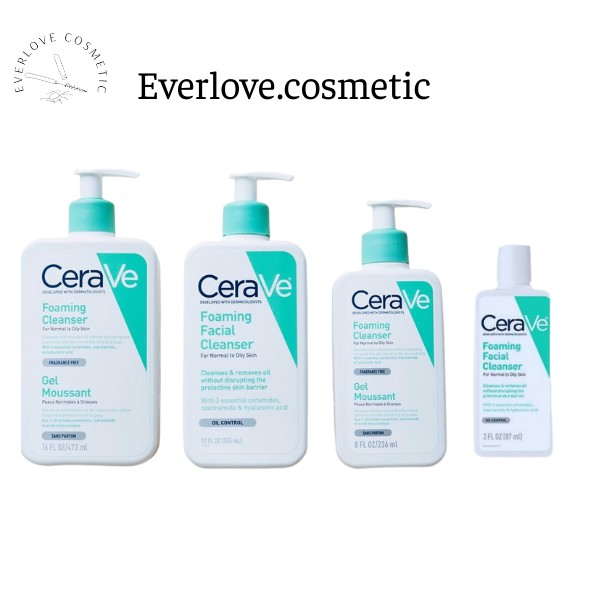 [Nhập mã EVERLOVE giảm 8% đơn hàng từ 250k] Sữa rửa mặt dịu nhẹ CERAVE Foaming Facial Cleanser cho da dầu, hỗn hợp dầu
