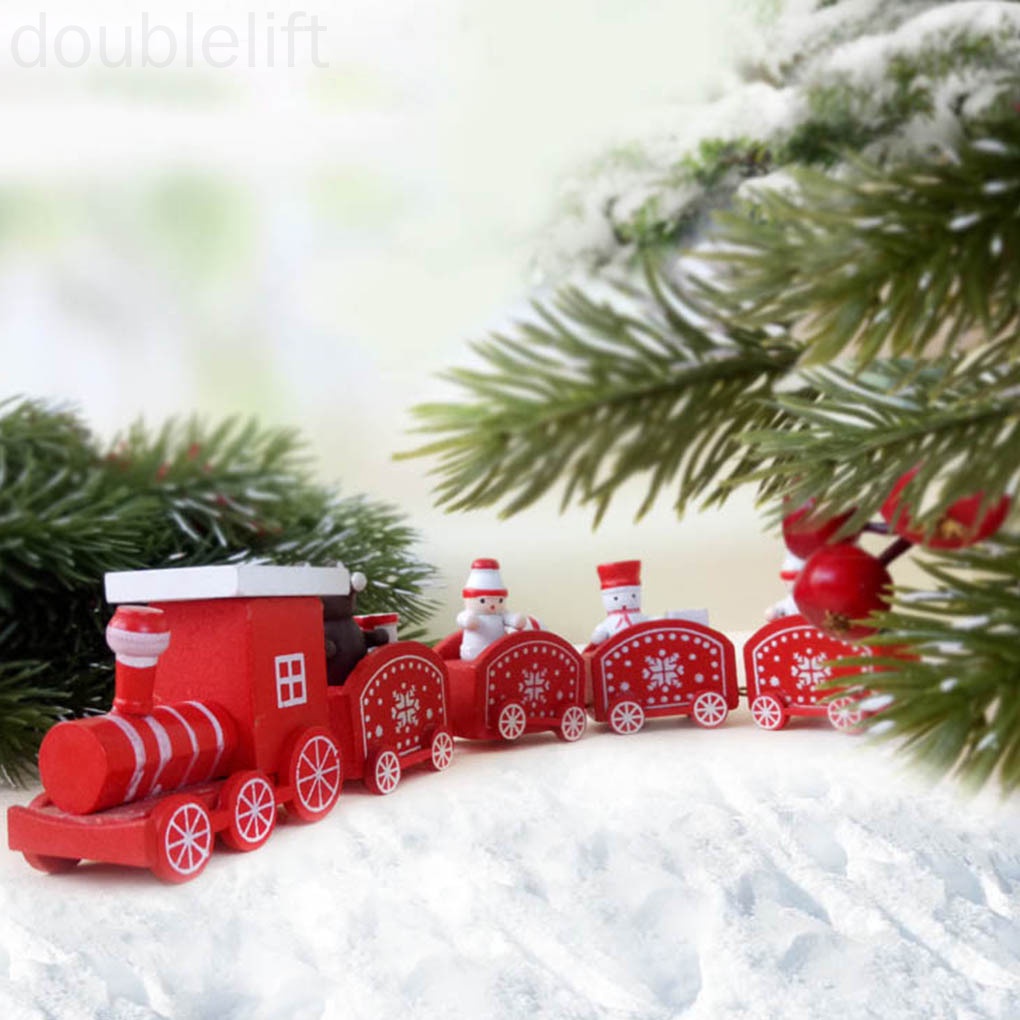 Mô hình đoàn tàu bằng gỗ phong cách cổ điển dành cho trang trí giáng sinh