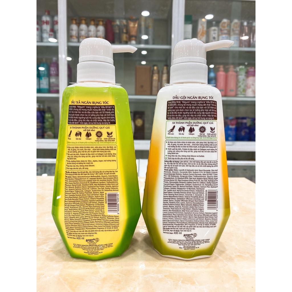 Dầu Gội - Dầu Xả 50 Dưỡng Chất Megumi Nhật Bản 400ml