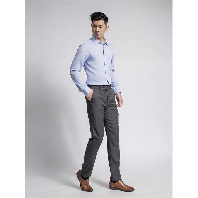 Áo sơ mi nam dài tay ARISTINO reguler  sợi sồi tà lượn als57708