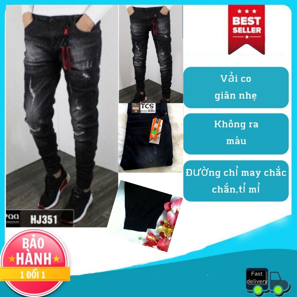 Quần Jean Nam Chất Bò Hàng VNXK AD351TG Kiểu Ống Ôm Hàn Quốc Jean Co Giãn Cao Cấp (44-72KG)