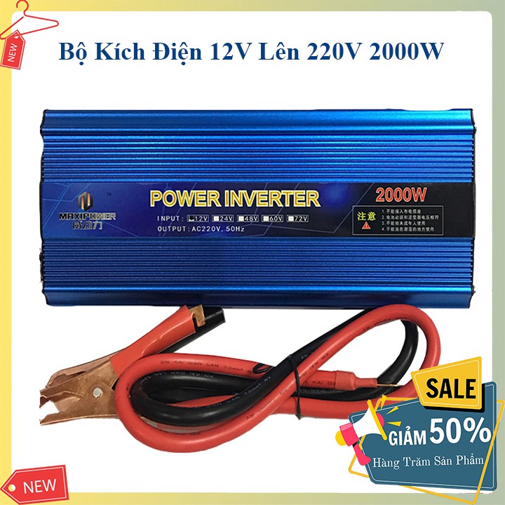 Máy Kích Điện 12V - 2000W maxi power Sin chuẩn