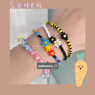 Vòng tay hạt cườm handmade Cheap moment Seventeen Vòng xỏ hạt co giãn thủ công nhiều màu sắc