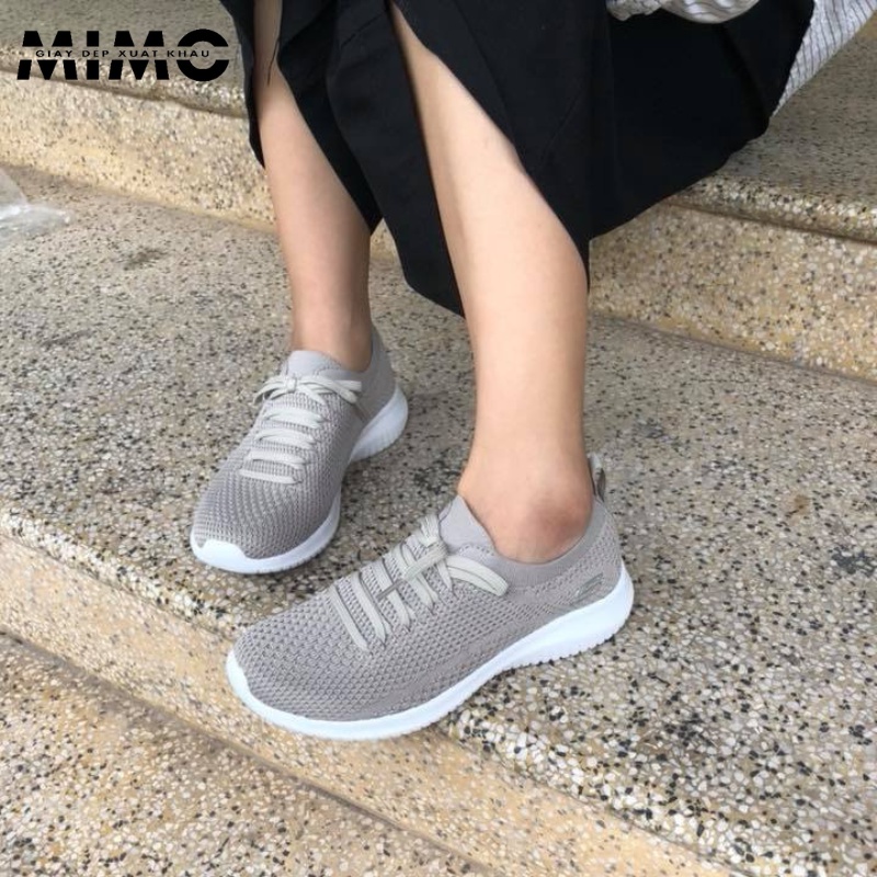 Giày Skechers giả dây êm nhẹ, thoáng khí, kiểu dáng thời trang cho nữ