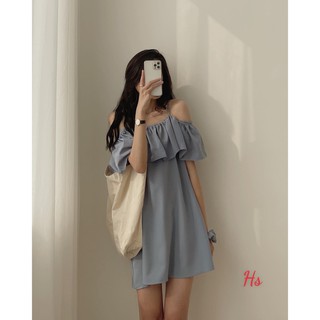Đầm 2 Dây Trễ Vai Ngực Bèo - Váy Hai Dây Nữ Vải Voan Dáng Lỡ 3 Màu