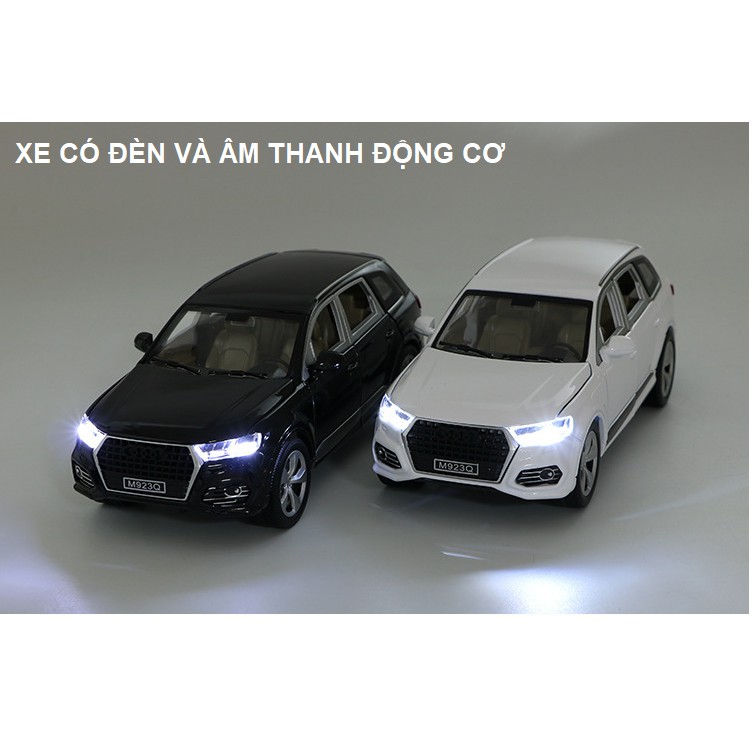 Xe mô hình ô tô Audi Q7 XLG tỉ lệ 1:24 bằng sắt mở các cửa có đèn và âm thanh