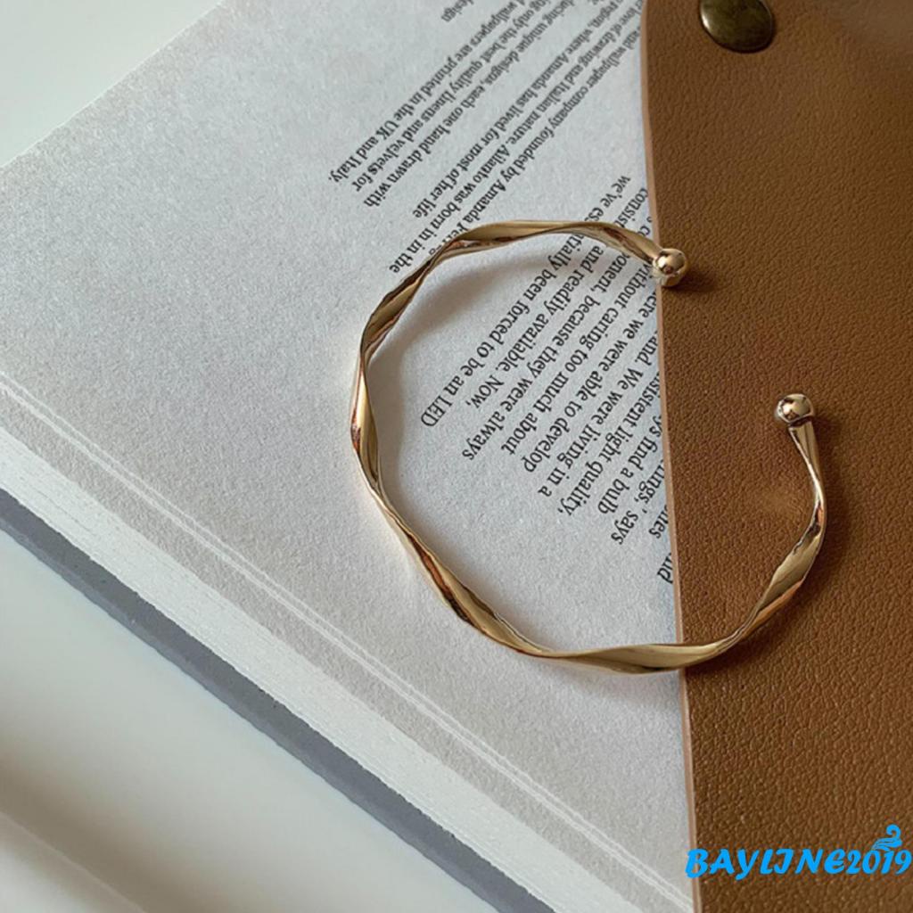 Vòng tay hở thiết kế màu trơn đơn giản cho nữ