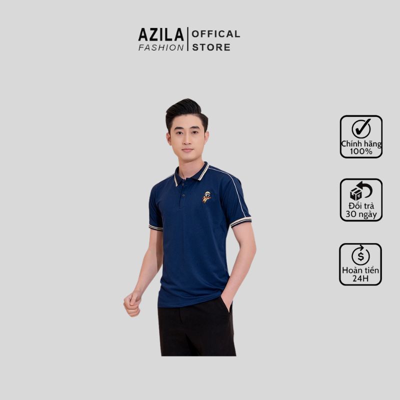 Áo Polo Nam cổ  bẻ  hất liệu Cá Sấu PVC Phong Cách Trẻ Trung năng động thương  hiệu  AZILA