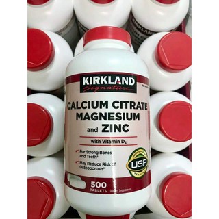 Viên uống bổ sung canxi Kirkland Calcium Citrate Magnesium and Zinc 500 viên của Mỹ