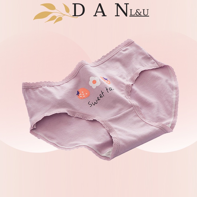 Quần Lót Cotton Nữ Thông Hơi Kháng Khuẩn Hút Mồ Hôi Hoạ Tiết Dễ Thương DAN L&amp;U L160
