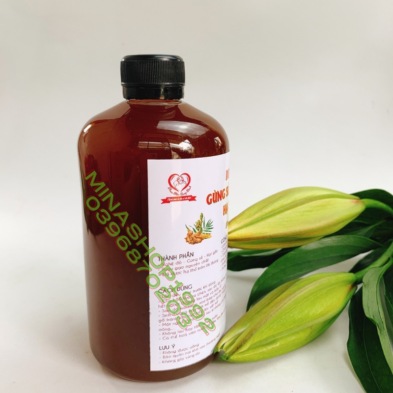 [Loại không vàng da] R ƯỢU GỪNG HẠT GẤC HẠ THỔ  500ML – Dành cho phụ nữ đi làm sớm, thành phần không chứa nghệ