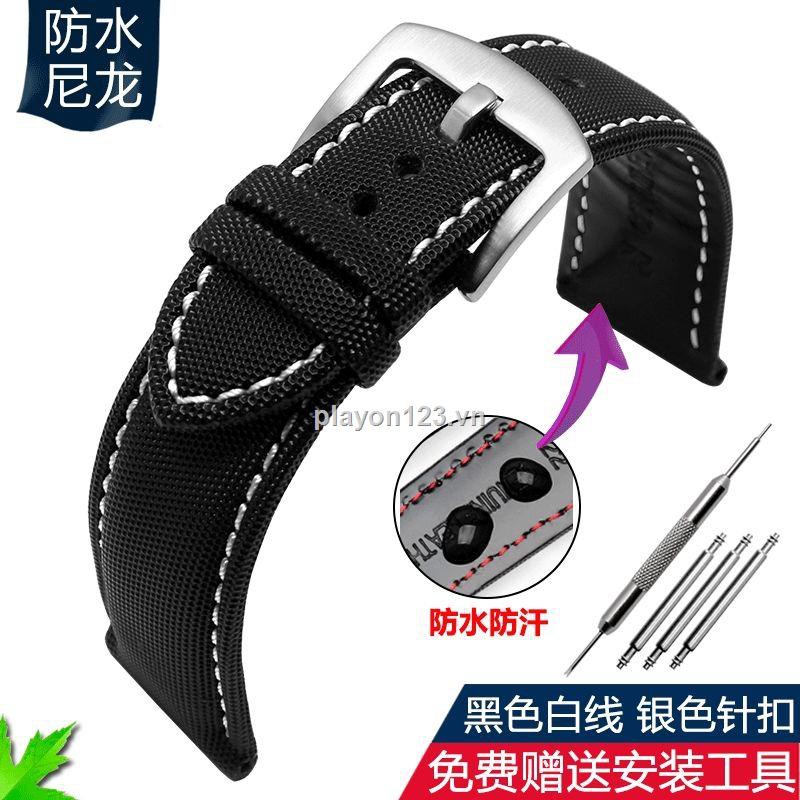 Dây đeo đồng hồ Blancpain Fifty Hunts Seiko No. 5 Water Ghost Citizen BM8475 bằng nylon canvas cho nam