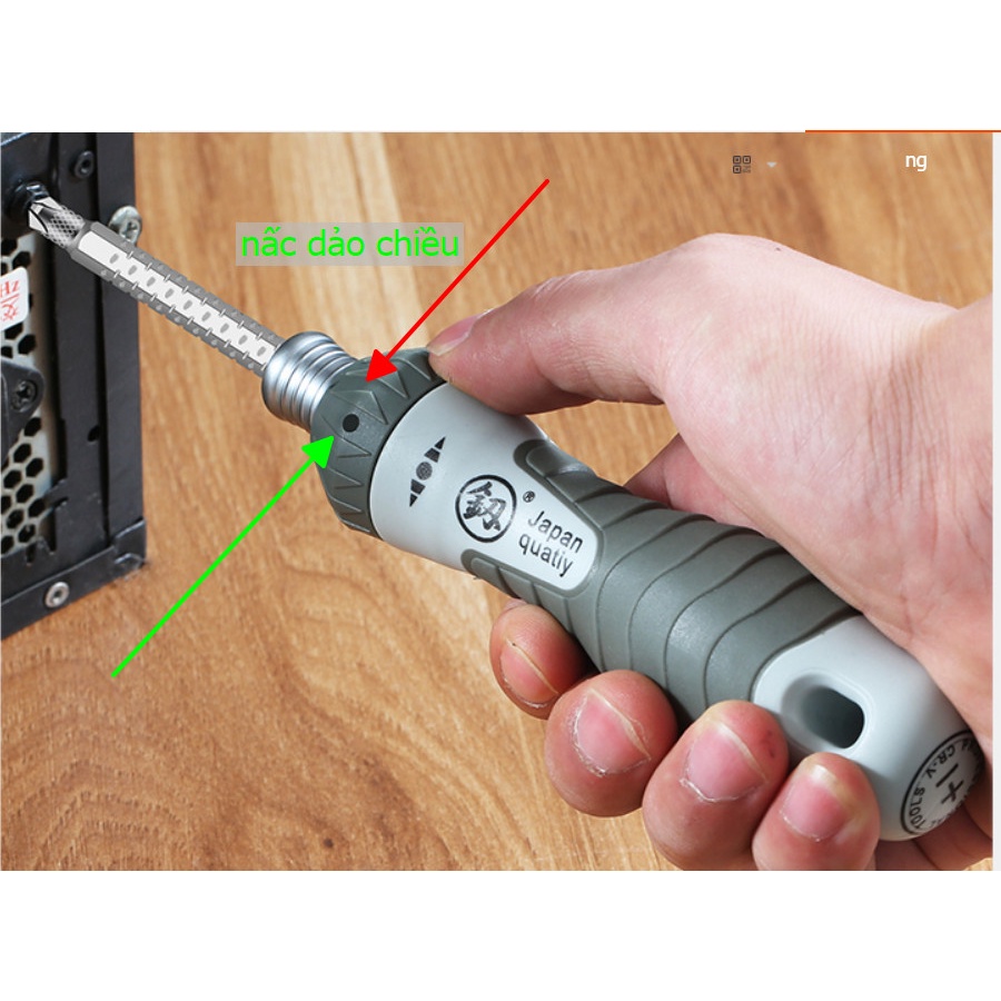 Tô vít đổi đầu 6 x 200 Nhật, cán cao su chống trượt, có trợ lực thương hiệu Nhật