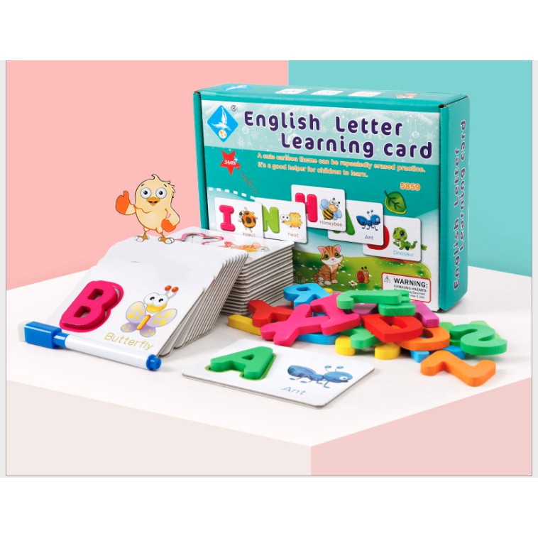 English letter learning card - Bộ thẻ học chữ cái, con vật, màu sắc & từ vựng tiếng anh