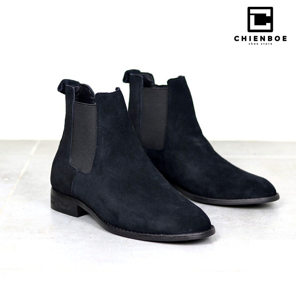 [Bốt nam] Chelsea boot cao cổ Giày da lộn nam cao cấp màu đen. | BigBuy360 - bigbuy360.vn