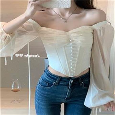 Áo Sơ Mi Trễ Vai JustQin Phong Cách Mùa Xuân Mới 2022