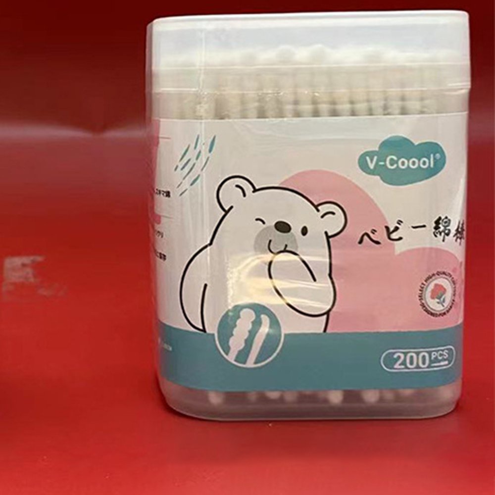 Tăm bông sơ sinh V-Coool, hộp 200 que