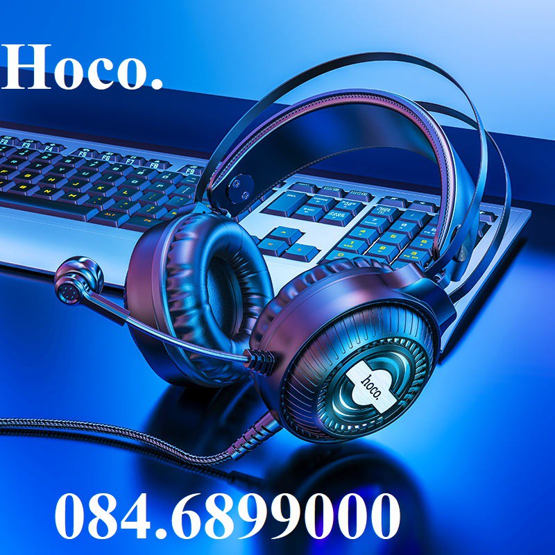 Tai nghe chơi game có míc chính hãng Hoco W101 cho máy tính điện thoại