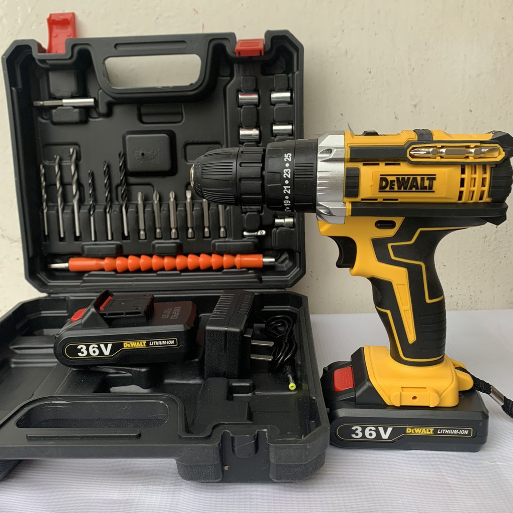 Máy khoan bắt vít dùng pin 36V DEWALT  3 chức năng, 100% lõi đồng KÈM bộ phụ kiện 24 chi tiết