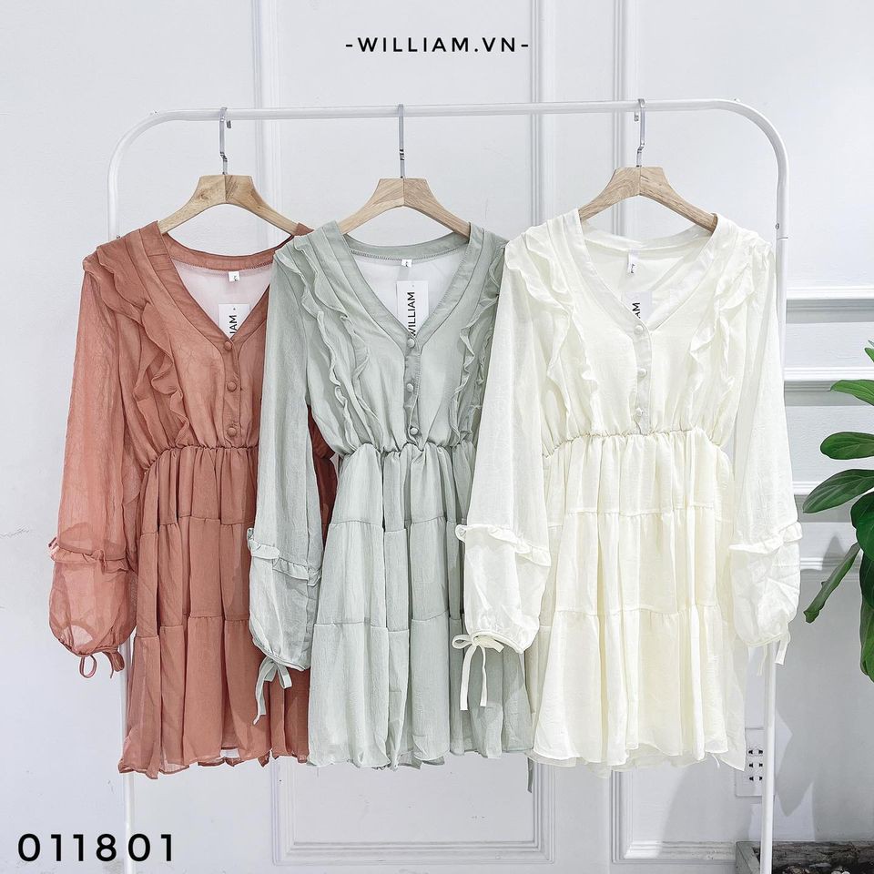 Đầm voan cổ tim 6609 (011801)