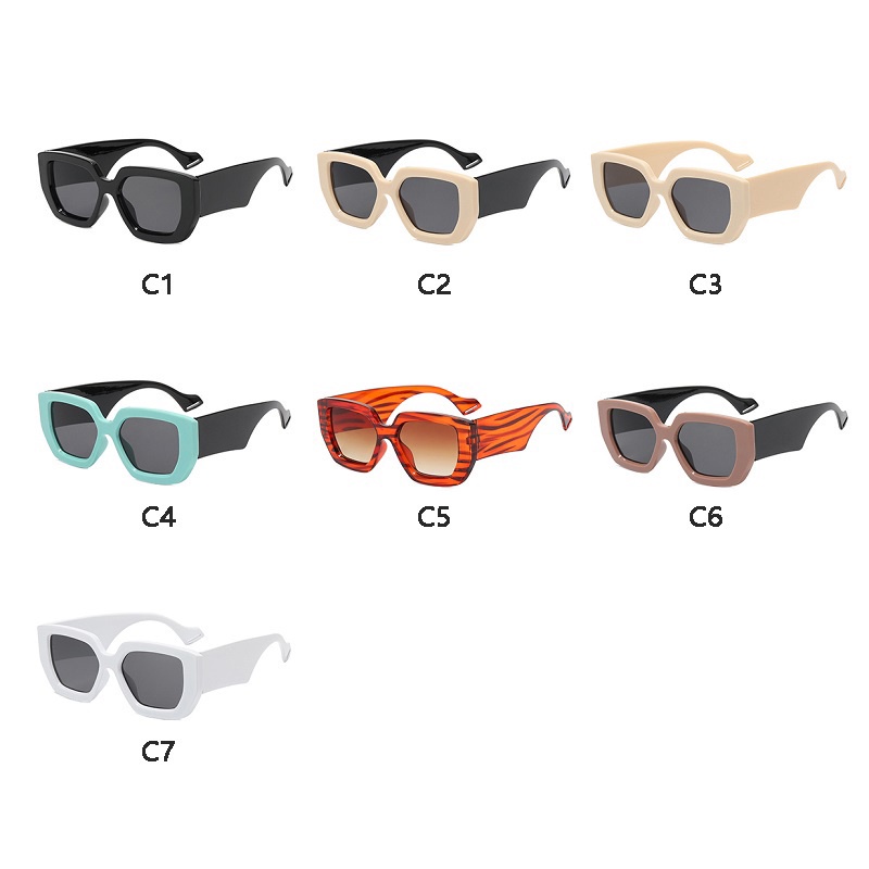[Hàng Có Sẵn] Kính Mát Gọng Vuông Nhiều Màu Sắc Phù Hợp Cho Mùa Hè Bảo Vệ Khỏi Tia UV Ngoài Trời Dành Cho Nữ