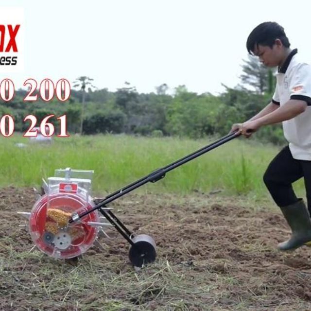 Máy gieo hạt ngô và bón phân đẩy tay VNGH-999, máy gieo hạt giá rẻ-BẢO HÀNH 12 THÁNG