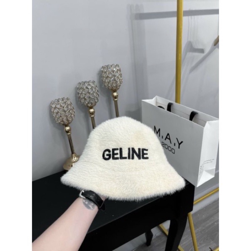 Mũ bucket nữ, nón vải lông mịn chữ phong cách Hàn trẻ trung