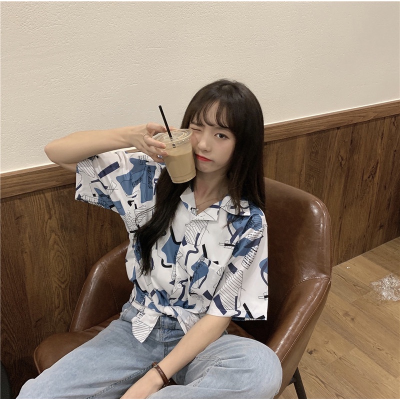 NRVP Áo Sơ Mi Dáng Rộng Thời Trang Hàn Quốc Cá Tính Cho Nữ