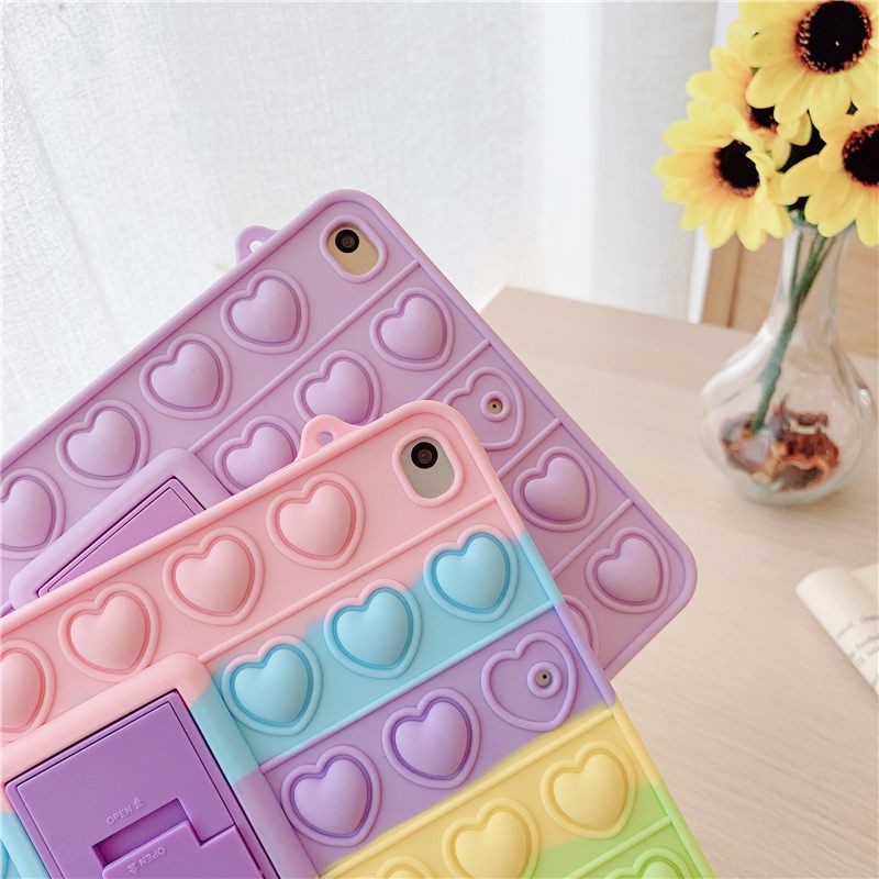 Ốp máy tính bảng silicone có dây đeo giá đỡ/ Kính cường lực màn hình cho Samsung Galaxy Tab A 8.0 2019 SM-T290 T295