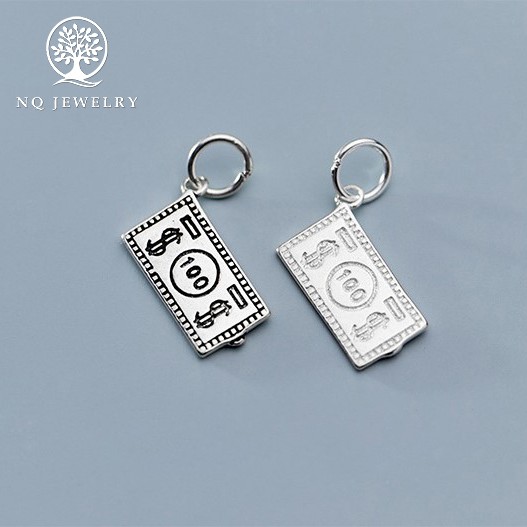 Charm bạc hình tờ tiền đô la treo - NQ Jewelry