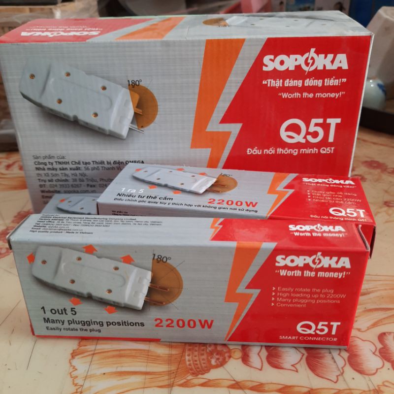 Đầu Chia 5 Siêu Gọn Sopoka ( 1 ra 5 công suất 2200w )