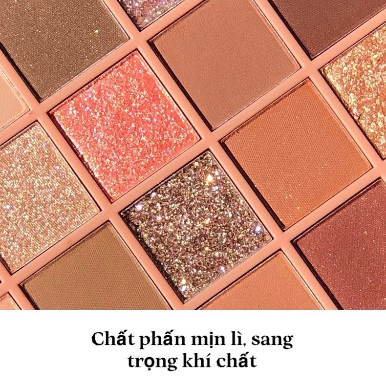 Bảng phấn mắt 25 màu GOGO TALES Crystal Color Charming Eyes tông cam đào hồng đất màu lì nhũ kira kira GT282 GOGO87