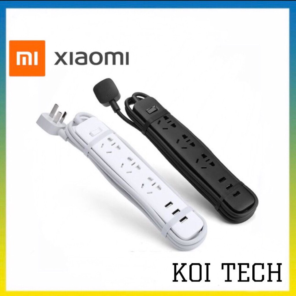 Ổ cắm Xiaomi Mi Power Strip 3 cổng , 3 USB - Ổ điện thông minh có ổn áp tự ngắt điện chống cháy nổ