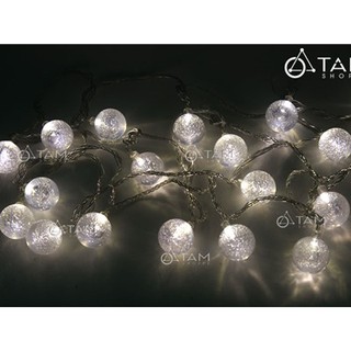 [LED XỊN - BI SIÊU BỌT] Dây đèn trang trí Thái Lan trái bi bọt nước lớn 5m 20led Trắng