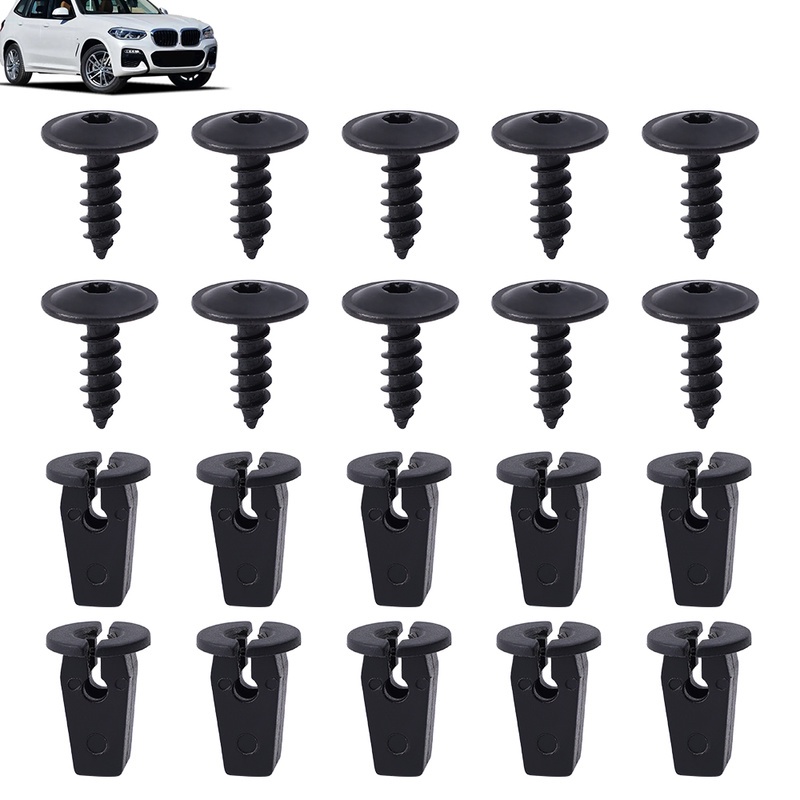 FENDER Bộ 10 Ốc Vít Thép Màu Đen Thông Dụng Cho Xe Hơi