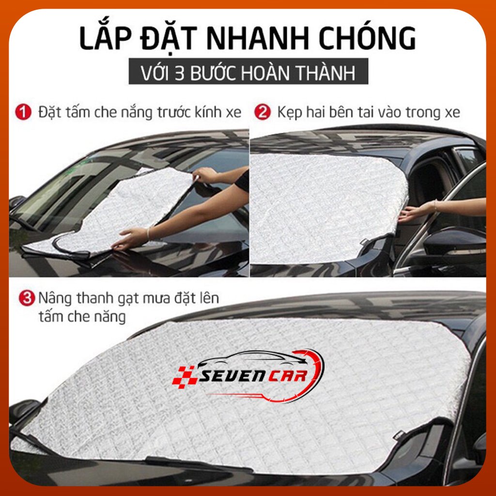 Bạt phủ kính lái ô tô, tấm chắn nắng kính lái xe hơi tráng bạc 4 lớp chống nắng - SEVEN.CAR