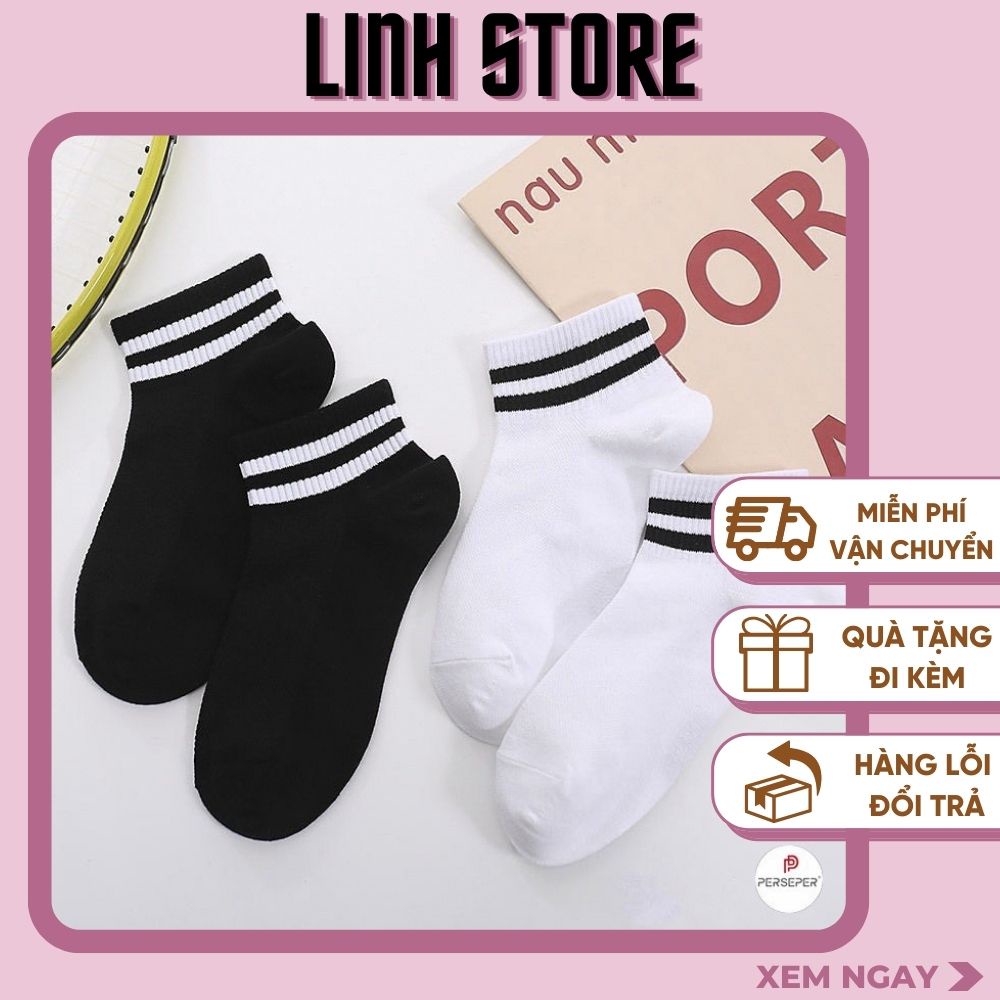 Tất lỡ hànLinh StoreTất Đẹp Vớ kẻ sọc ngang phong cách Hàn Quốc